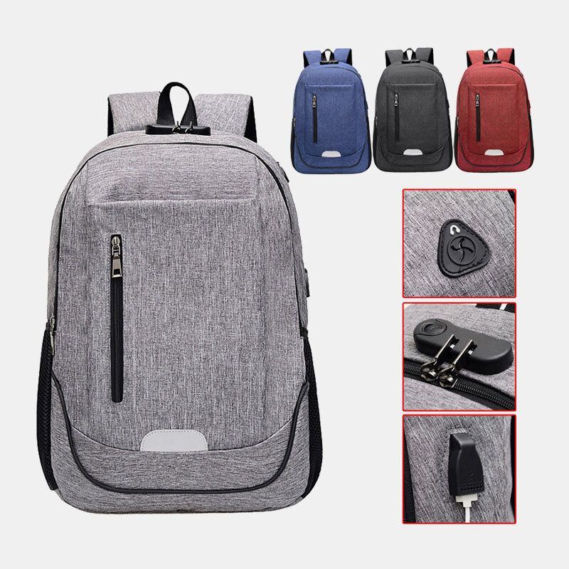 Herrenmode Mit Großer Kapazität Wasserdichter Rucksack Reisetasche Schultasche Mit Usb Ladeanschluss