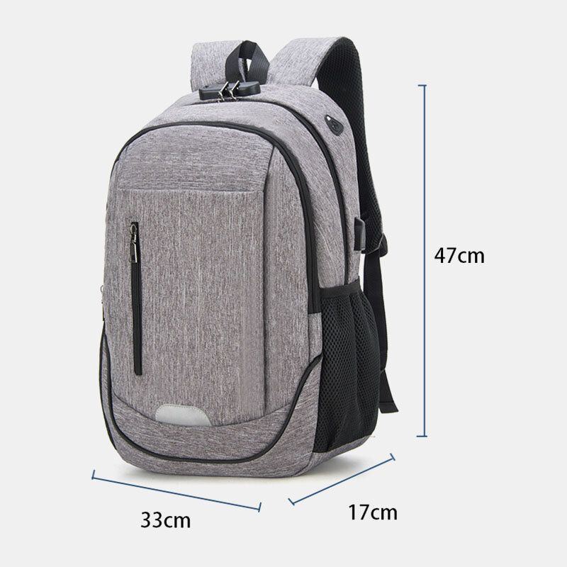 Herrenmode Mit Großer Kapazität Wasserdichter Rucksack Reisetasche Schultasche Mit Usb Ladeanschluss