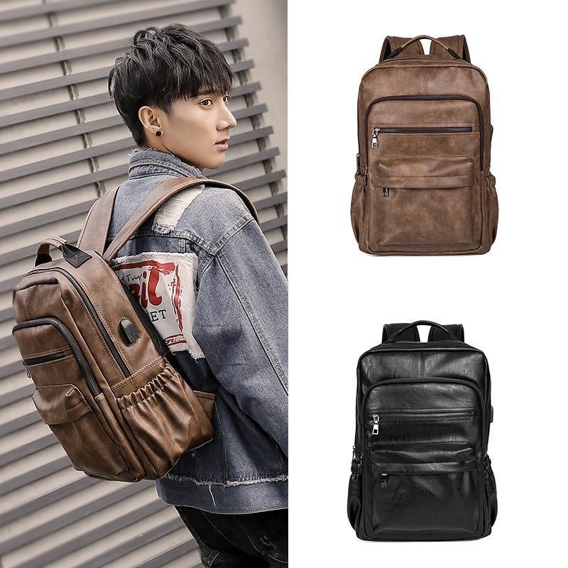 Kunstleder Laptoptasche Rucksack Umhängetasche Für Herren