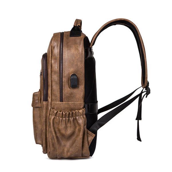 Kunstleder Laptoptasche Rucksack Umhängetasche Für Herren