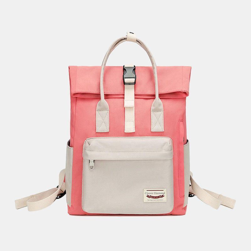 Lässiger Patchwork Rucksack Aus Segeltuch Für Damen