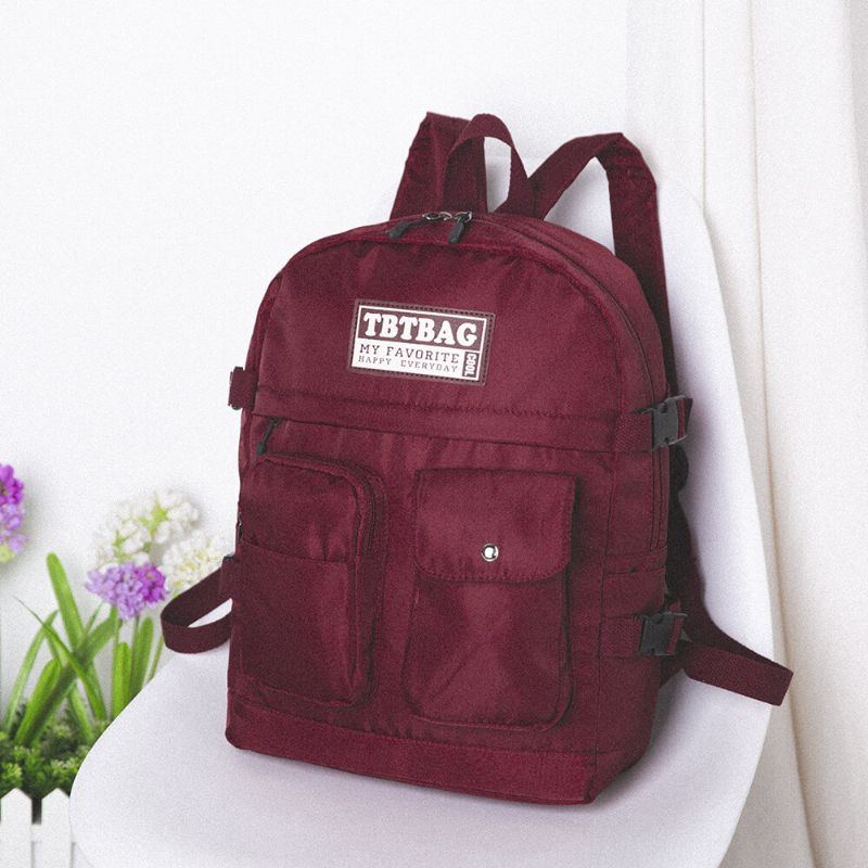 Lässiger Rucksack Aus Nylon Mit Mehreren Taschen Für Damen Schultasche