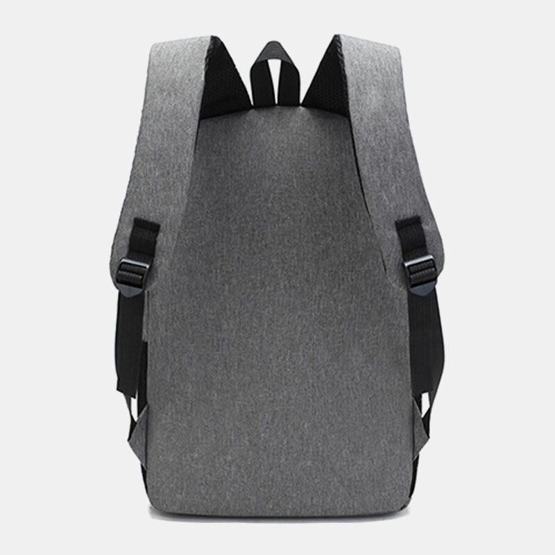 Herren 3pcs Nylon Usb Lade Verschleißfestigkeit Mode Casual Laptop Tasche Rucksack Umhängetasche Clutch Bag