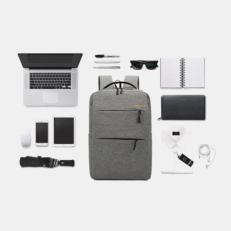 Herren 3pcs Nylon Usb Lade Verschleißfestigkeit Mode Casual Laptop Tasche Rucksack Umhängetasche Clutch Bag