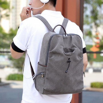 Herren Canvas Fold Große Kapazität Lässige Reise 14 Zoll Laptoptasche Reisetasche Schultasche Rucksack