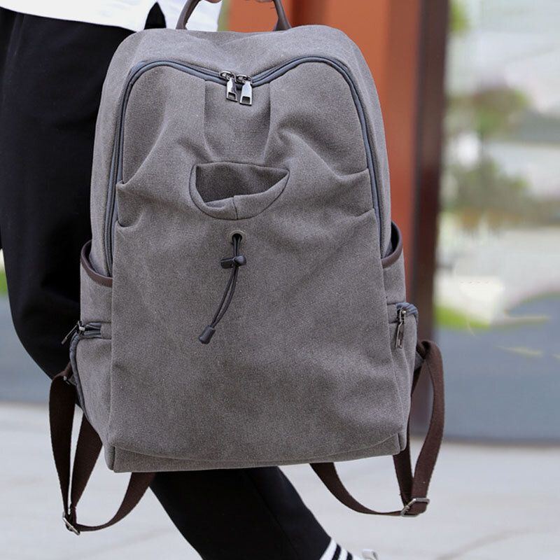 Herren Canvas Fold Große Kapazität Lässige Reise 14 Zoll Laptoptasche Reisetasche Schultasche Rucksack