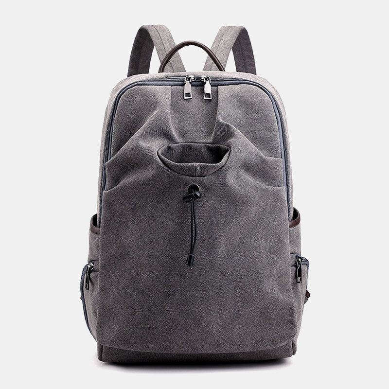 Herren Canvas Fold Große Kapazität Lässige Reise 14 Zoll Laptoptasche Reisetasche Schultasche Rucksack