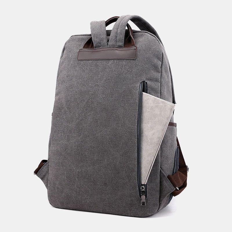 Herren Canvas Fold Große Kapazität Lässige Reise 14 Zoll Laptoptasche Reisetasche Schultasche Rucksack