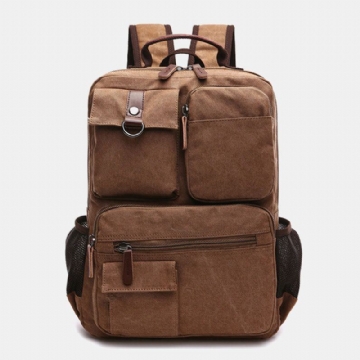 Herren Canvas Große Kapazität Multi Pocket Anti Diebstahl Lässige Reisetasche Computertasche Rucksäcke