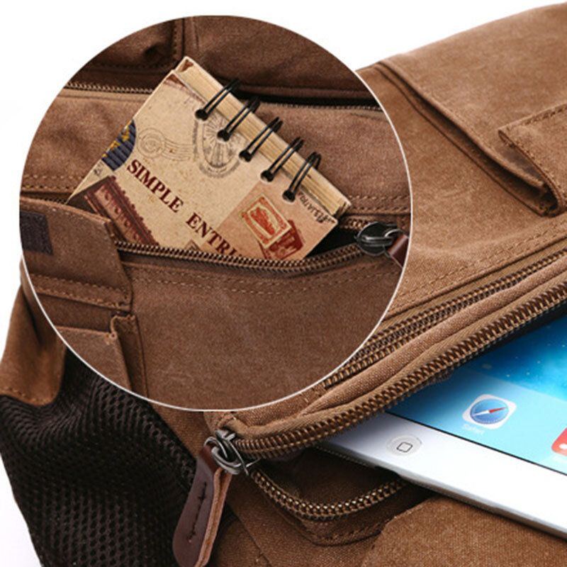 Herren Canvas Große Kapazität Multi Pocket Anti Diebstahl Lässige Reisetasche Computertasche Rucksäcke