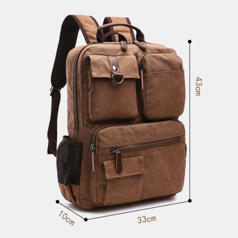 Herren Canvas Große Kapazität Multi Pocket Anti Diebstahl Lässige Reisetasche Computertasche Rucksäcke