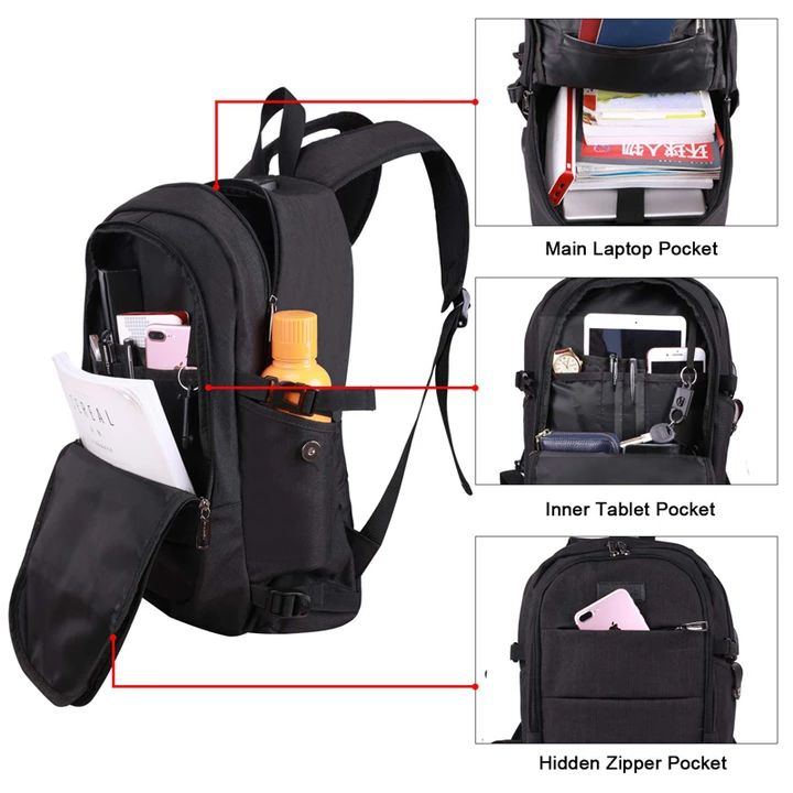 Herren Damen Große Kapazität Mode Anti Diebstahl Usb Rucksack Outdoor Reisetasche