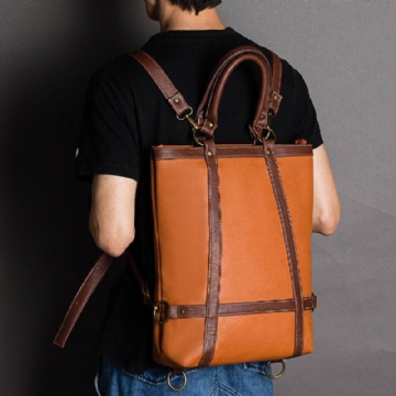 Herren Damen Große Kapazität Multifunktionale Kunstleder Mode Business Tasche Rucksack Handtasche