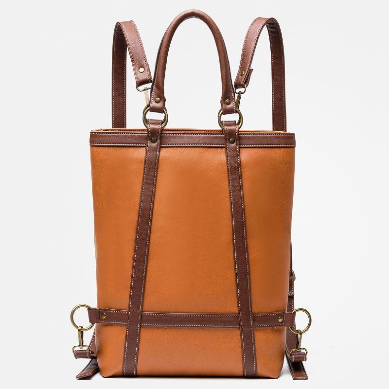 Herren Damen Große Kapazität Multifunktionale Kunstleder Mode Business Tasche Rucksack Handtasche