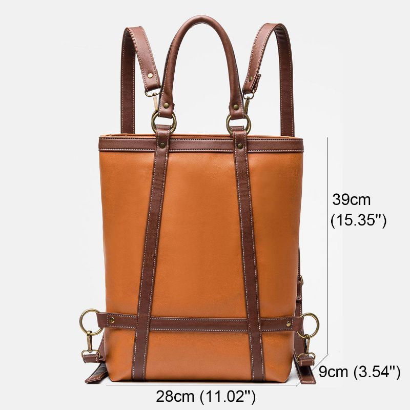 Herren Damen Große Kapazität Multifunktionale Kunstleder Mode Business Tasche Rucksack Handtasche