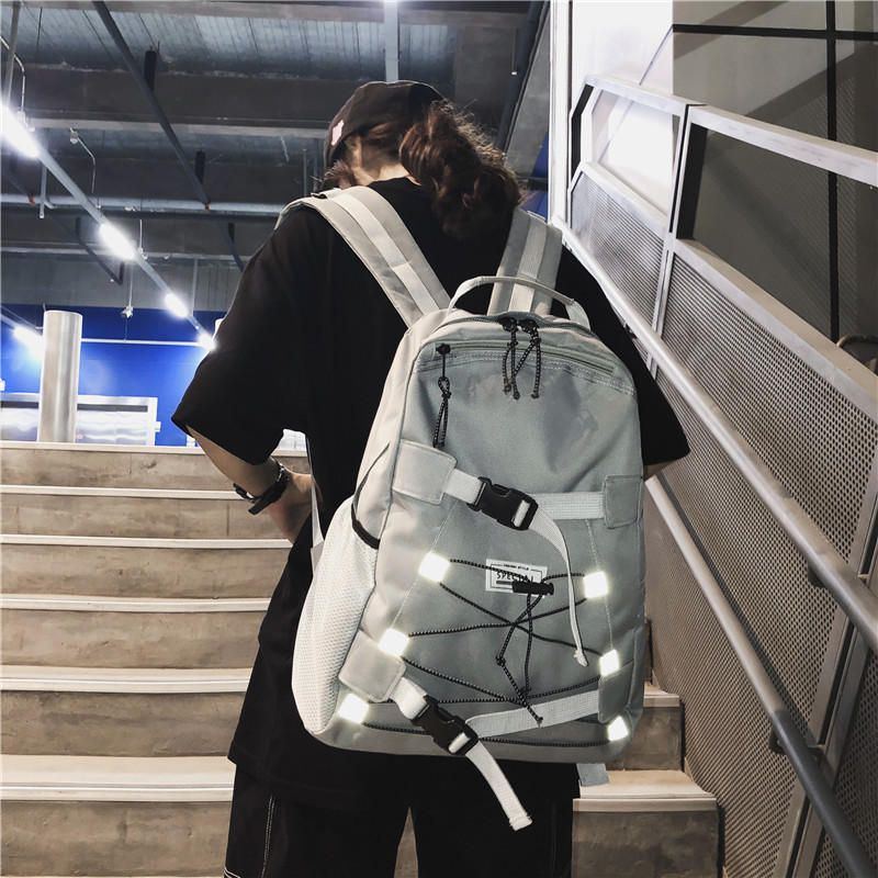 Herren Mode Leichter Rucksack Super Reflektierender Gürtel Lässige Werkzeugtasche Mit Großer Kapazität