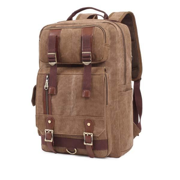 Herren Outdoor Canvas Schultern Reisen Schultaschen Rucksäcke Mit Großer Kapazität