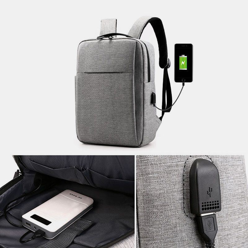 Herren Oxford Usb Aufladung Leichter 15.6 Zoll Laptop Rucksack Mit Großer Kapazität