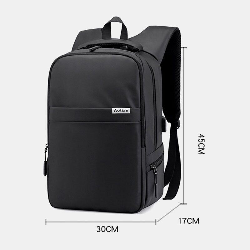 Herren Usb Aufladung Outdoor Nylon Reise Wasserdicht Große Kapazität 13 Zoll Laptoptasche Reisetasche Rucksack