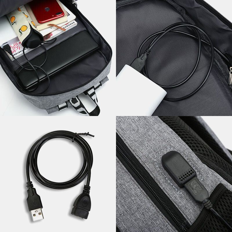 Herren Usb Ladeanschluss Große Kapazität 16 Zoll Multifunktionsrucksack Freizeittasche