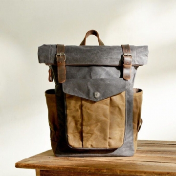 Herren Vintage Canvas Reisetasche Wasserdichter Rucksack Sportklettertasche