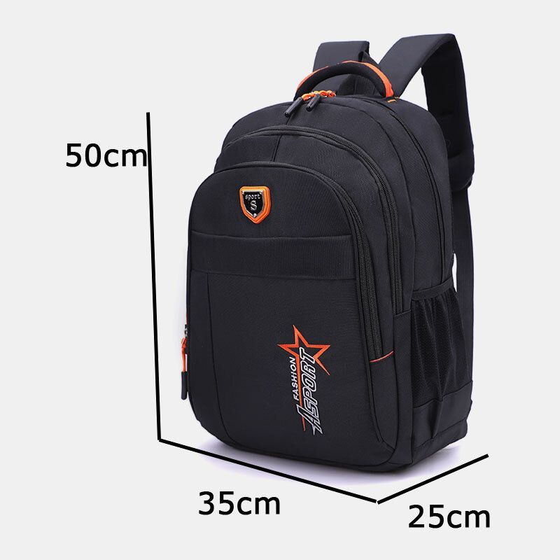 Mehrschichtiger Unisex Nylon Rucksack Für Herren Mit Großem Fassungsvermögen Einfarbig Schultasche Reiserucksack