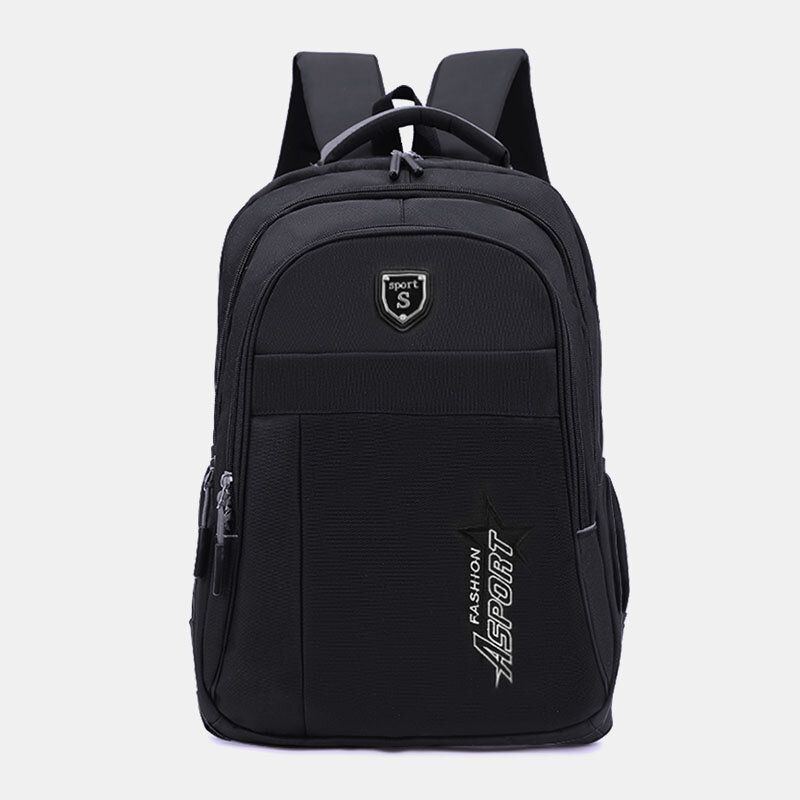 Mehrschichtiger Unisex Nylon Rucksack Für Herren Mit Großem Fassungsvermögen Einfarbig Schultasche Reiserucksack