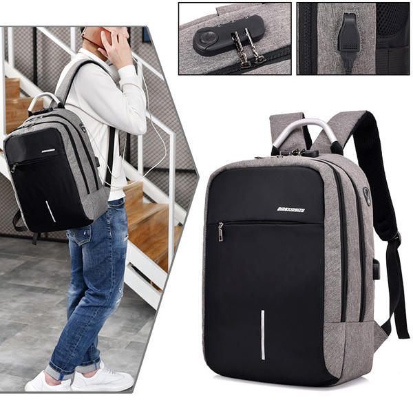 Reise Laptop Rucksack Für Herren Mit Diebstahlschutz Zahlenschloss Und Usb Ladeanschluss