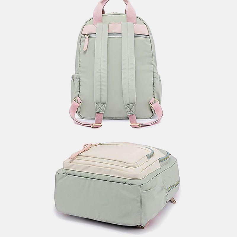 Wasserdichte Damen Multifunktionstasche Aus Nylon Lässiger Patchwork Rucksack