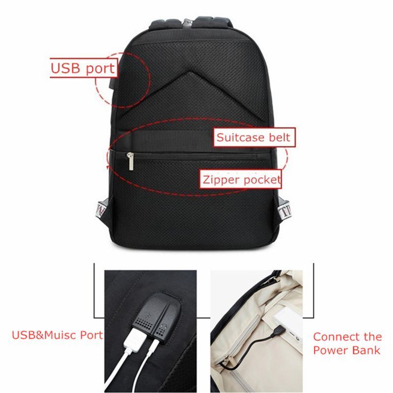 Wasserdichter Anti Diebstahl Damen Usb Port Rucksack Laptop Reise Schule Umhängetasche