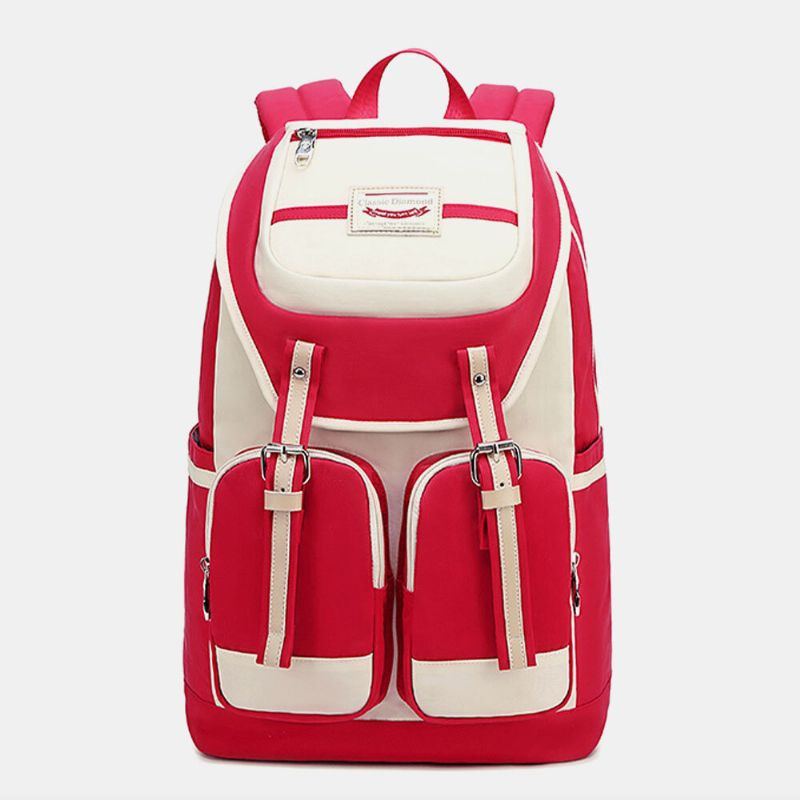 Wasserdichter Lässiger Patchwork Rucksack Aus Nylon Mit Großem Fassungsvermögen Für Damen