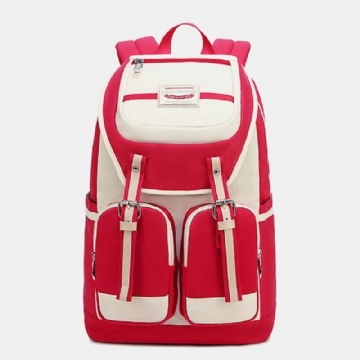 Wasserdichter Lässiger Patchwork Rucksack Aus Nylon Mit Großem Fassungsvermögen Für Damen