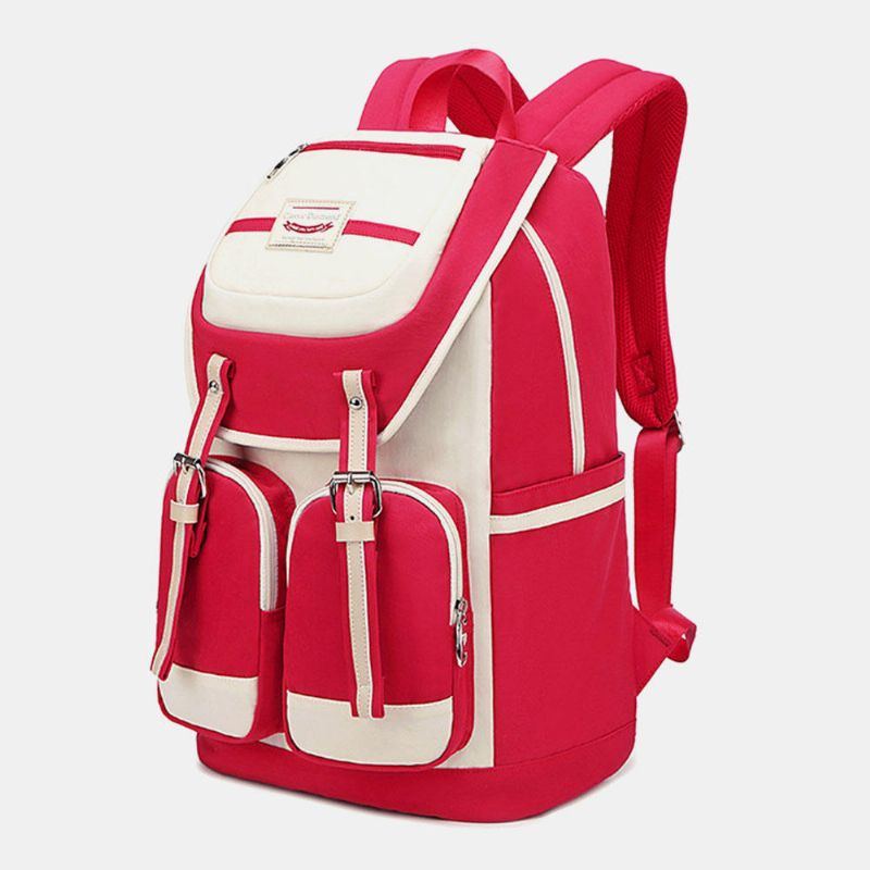 Wasserdichter Lässiger Patchwork Rucksack Aus Nylon Mit Großem Fassungsvermögen Für Damen