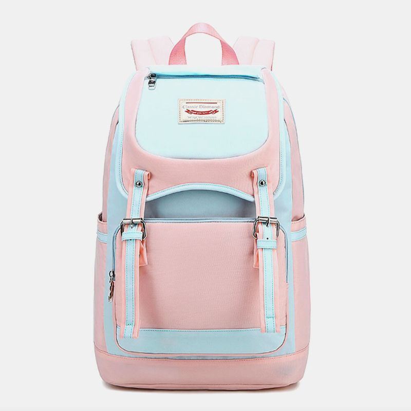 Wasserdichter Lässiger Patchwork Rucksack Aus Nylon Mit Großem Fassungsvermögen Für Damen