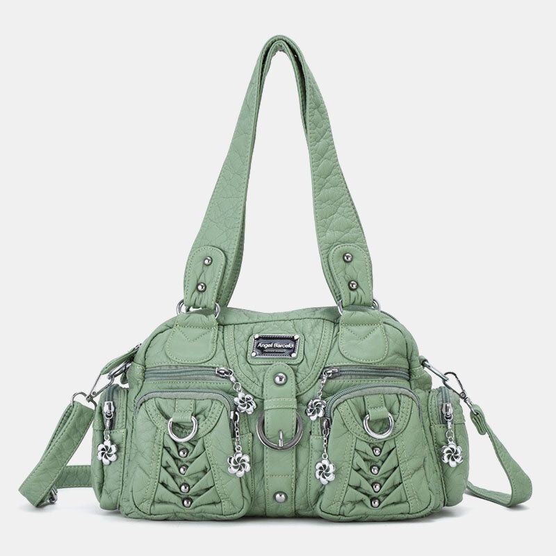 Angel Kiss Damen Pu Leder Multi Carry Einfarbig Mode Lässig Umhängetasche Umhängetasche Handtasche