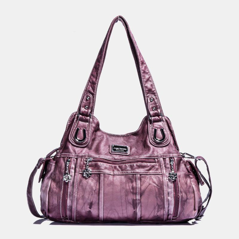 Angel Kiss Damen Pu Leder Multi Carry Einfarbig Umhängetasche Umhängetasche Tote Handtasche