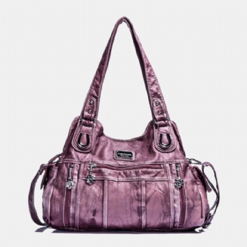 Angel Kiss Damen Pu Leder Multi Carry Einfarbig Umhängetasche Umhängetasche Tote Handtasche