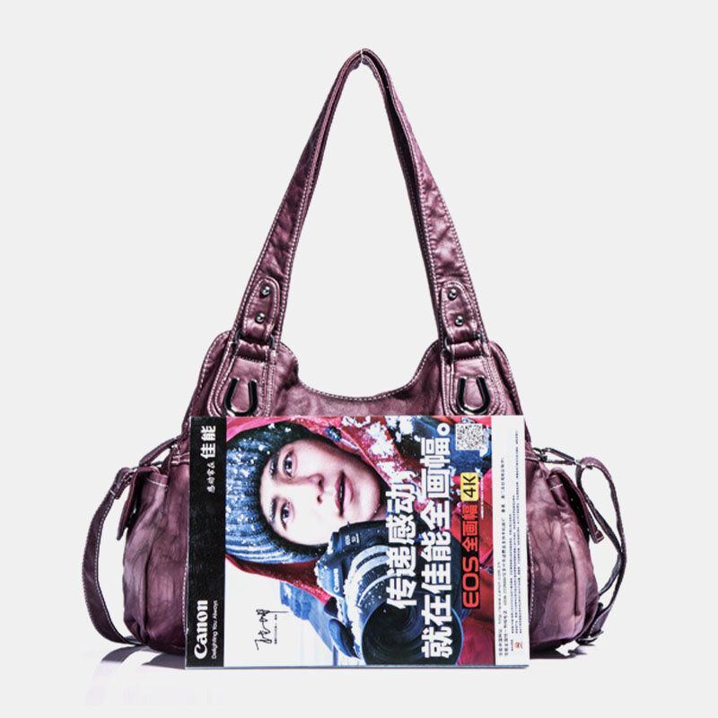 Angel Kiss Damen Pu Leder Multi Carry Einfarbig Umhängetasche Umhängetasche Tote Handtasche