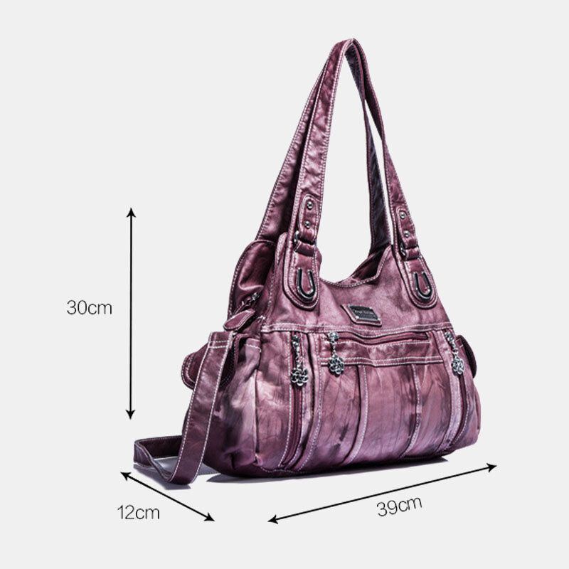 Angel Kiss Damen Pu Leder Multi Carry Einfarbig Umhängetasche Umhängetasche Tote Handtasche