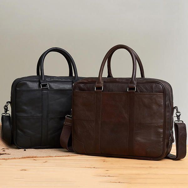 Business Laptoptasche Aus Echtem Leder Für Herren Aktentasche Umhängetasche