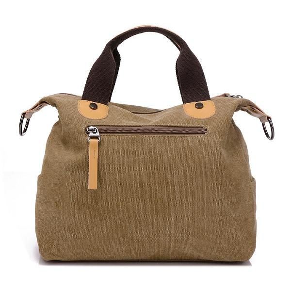 Damen Canvas Casual Große Kapazität Funktionelle Multi Pocket Handtasche Umhängetasche Umhängetasche