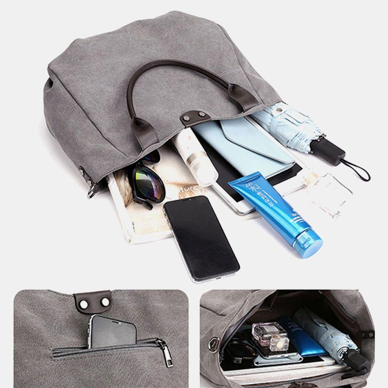 Damen Canvas Handtasche Umhängetasche Mit Großem Fassungsvermögen