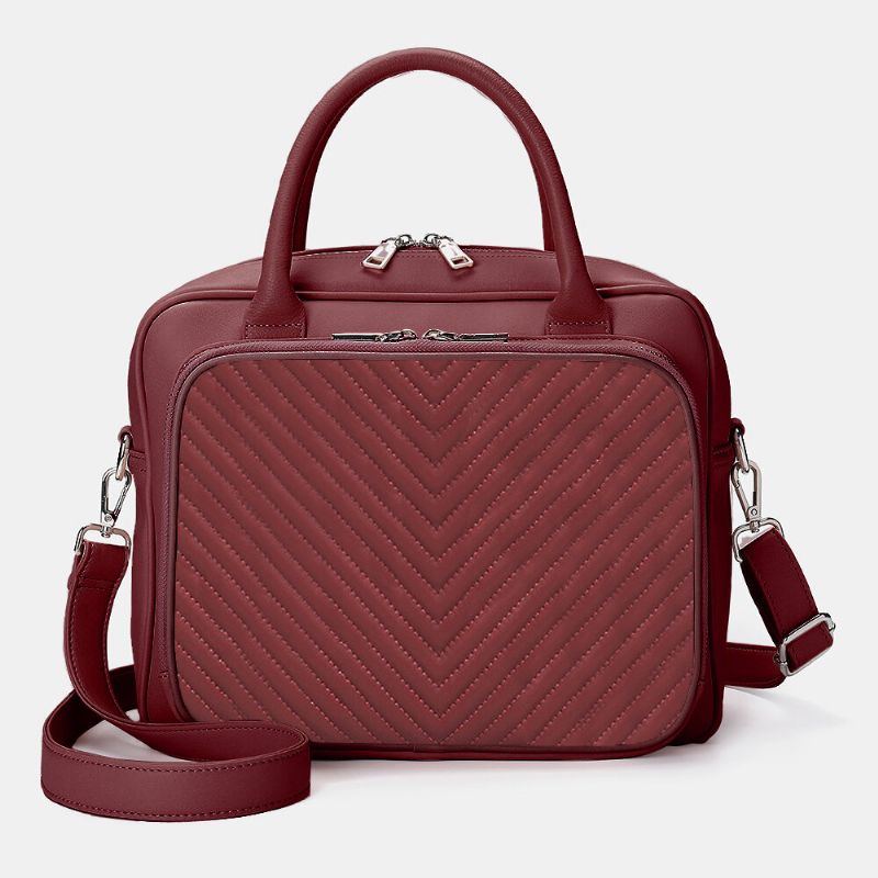 Damen Designer Gestreifte Laptoptasche Umhängetasche Handtasche