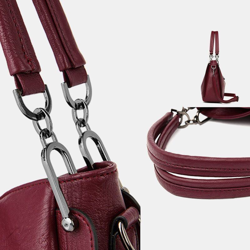 Damen Einkaufstasche Mit Fester Quaste Große Kapazität Crossbody Tasche Handtasche