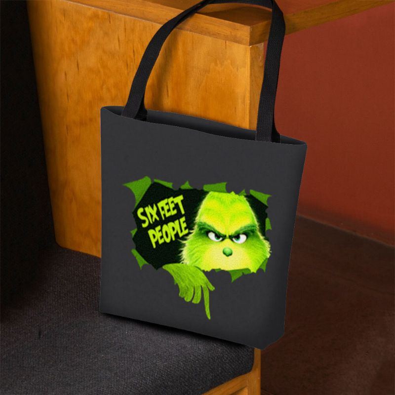 Damen Filz Niedliche Cartoon Grüne Monster Muster Umhängetasche Handtasche Tote