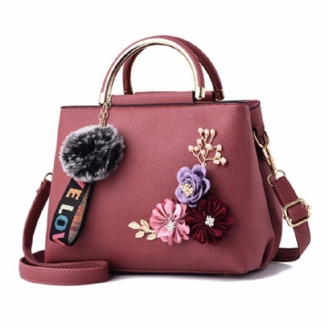 Damen Geldbörsen Und Handtaschen Umhängetaschen Damen Designer Umhängetasche Mit Tragegriff Oben Mit Bändern Und Blumenverzierung