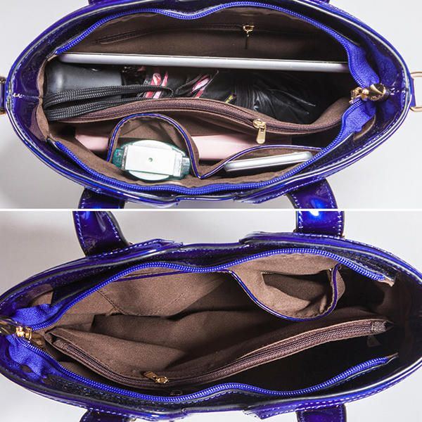 Damen Handtasche Aus Lackleder Mit Pailletten