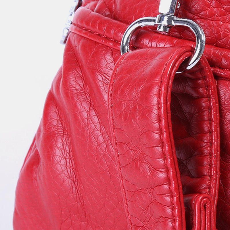 Damen Handtasche Aus Weichem Leder Solide Handtasche Umhängetasche