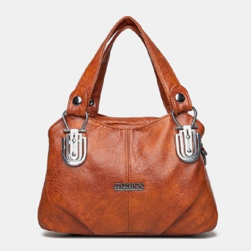 Damen Kunstleder Retro Business Shopping All Match Große Kapazität Multi Carry Handtasche Tote Umhängetasche