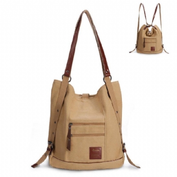 Damen Multi Carry Casual Canvas Handtasche Umhängetasche Satchel Rucksack